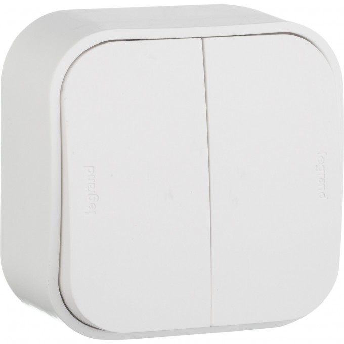 Переключатель LEGRAND Quteo двухклавишный на 2 направления белый 782206