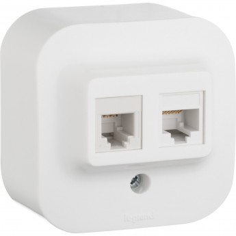 Розетка LEGRAND двойная 2 x RJ45 категория 5e UTP Quteo IP 20 белый