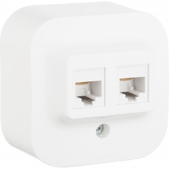 Розетка LEGRAND двойная 2 x RJ45 категория 5e UTP Quteo IP 20 белый