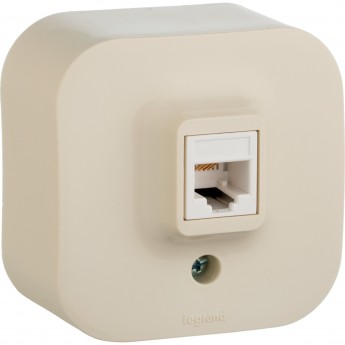 Розетка LEGRAND RJ45 категория 5e UTP Quteo IP 20 слоновая кость