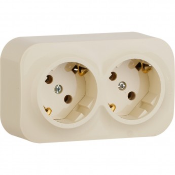 Розеточный блок LEGRAND 2 x 2К+З без шторок 16 A 250 В Quteo IP 20 слоновая кость
