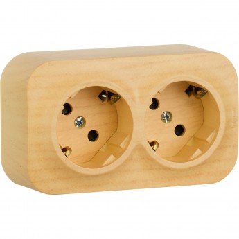 Розеточный блок LEGRAND 2 x 2К+З с защитными шторками 16 A 250 В Quteo IP 20 дерево