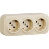 Розеточный блок LEGRAND 3 x 2К+З с защитными шторками 16 A 250 В Quteo IP 20 слоновая кость 782248