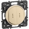 Выключатель LEGRAND Celiane двухклавишный с подсветкой слоновая кость SET-2-067001-04
