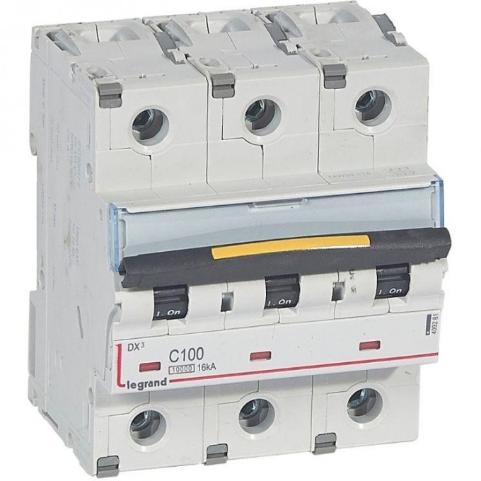 Автоматический выключатель LEGRAND DX3 16кА 100А 3П тип C белый 409281