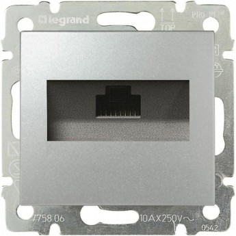 Информационная розетка LEGRAND Valena RJ45 категория 5e UTP 1 выход с захватами алюминий