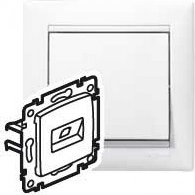 Информационная розетка LEGRAND Valena RJ45 категория 6 UTP 1 выход на захватах белый 774246