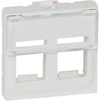 Лицевая панель для информационных розеток LEGRAND Mosaic для 2 коннекторов формата Keystone, 2 модуля, белый