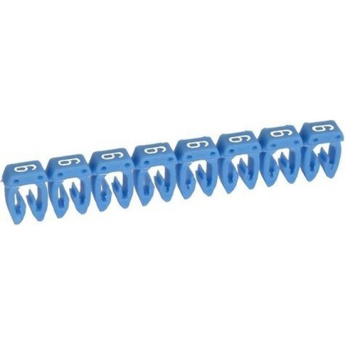 Маркер LEGRAND CAB 3 для кабеля 4-6 мм² цифра "6", синий 38236