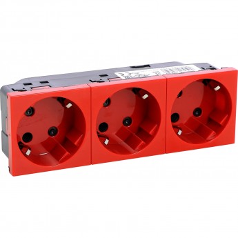 Розетка электрическая LEGRAND MOSAIC 3x2К+З нем. ст. с отверстиями под 45° с блокировкой