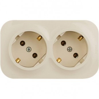 Розетка LEGRAND 2-м ОП Quteo 16А IP20 250В 2х2P+E с заземл. без защ. шторок слоновая кость