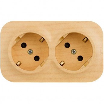 Розетка LEGRAND 2-м ОП Quteo 16А IP20 250В 2х2P+E с заземл. защ. шторки дерево