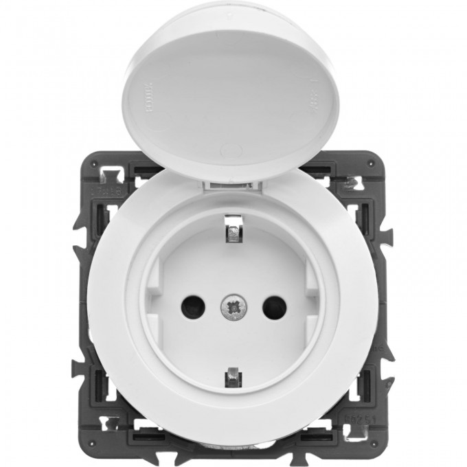 Розетка LEGRAND CELIANE 2К+З с безвинтовыми зажимами, немецкий стандарт 67153