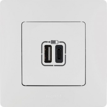 Розетка LEGRAND Etika USB белая