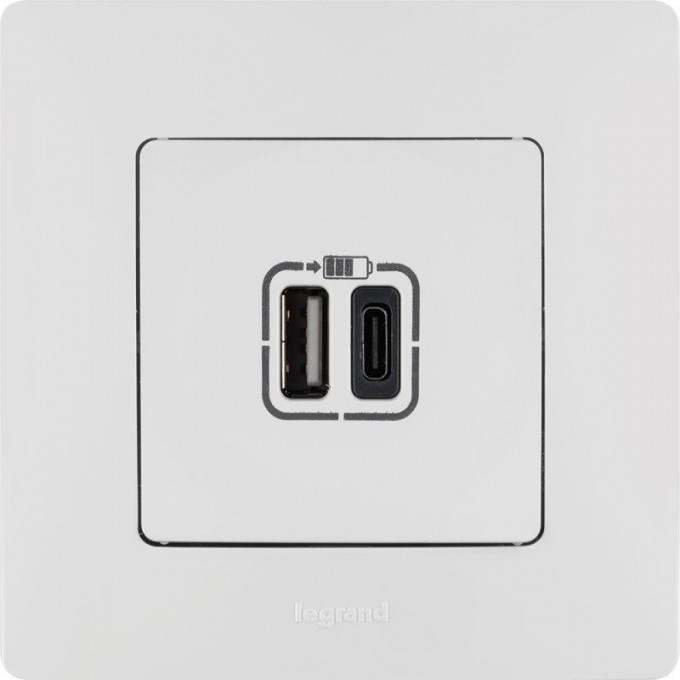 Розетка LEGRAND Etika USB белая 672236