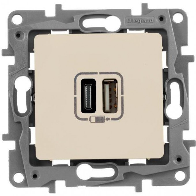 Розетка LEGRAND Etika USB слоновая кость 672336
