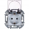 Розетка LEGRAND INSPIRIA 2К+З IP 44 с откидной крышкой и шторками немецкий стандарт 16 А 250 В алюминий 673742