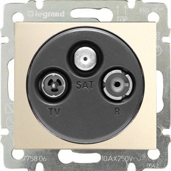 Розетка LEGRAND TV-FM-SAT Valena звезда 1.5 дБ 2400 МГц слоновая кость