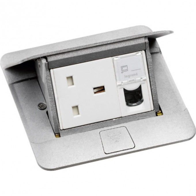 Выдвижной розеточный блок LEGRAND неукомплектованный IP 40 3 модуля алюминий 054010