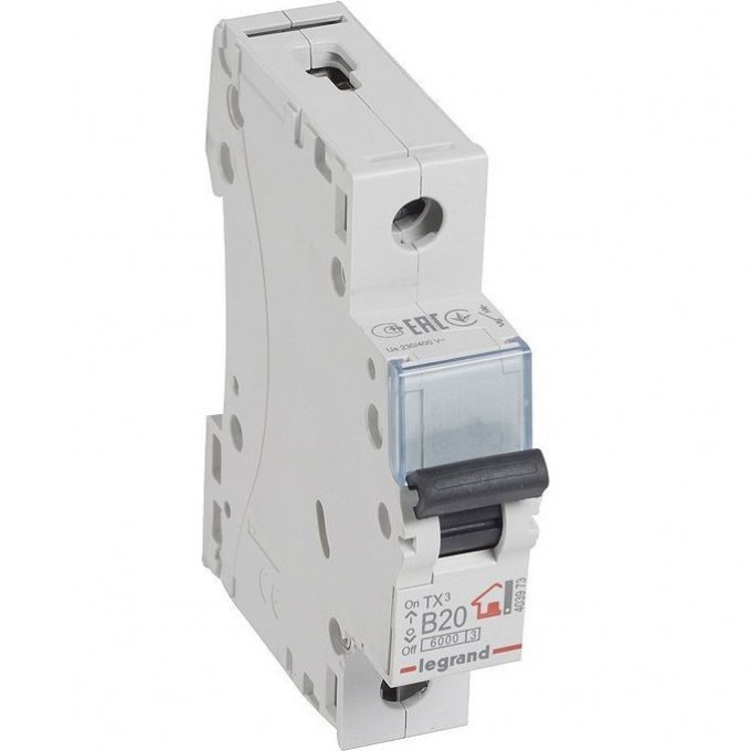 Автоматический выключатель LEGRAND TX³ 6000 6 кА тип B 1П 230/400 В 20А 1 модуль белый 403973