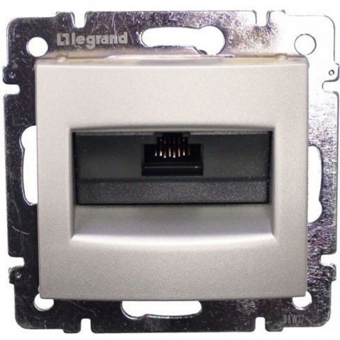 Информационная розетка LEGRAND Valena RJ45 Cat. 6 UTP 1 выход монтаж на винтах алюминий 770242