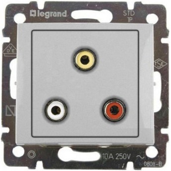 Тройная розетка LEGRAND RCA Valena алюминий